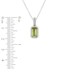 Thumbnail Image 5 of Emerald-Cut Peridot & Diamond Halo Necklace 1/10 ct tw 10K White Gold 18"