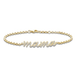 Jared Signature Diamond "Mama" Bracelet 1/3 ct tw 10K Yellow Gold 7"