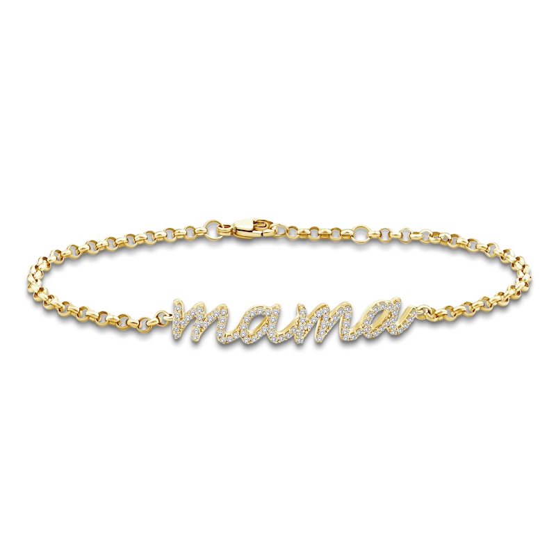 Main Image 1 of Jared Signature Diamond "Mama" Bracelet 1/3 ct tw 10K Yellow Gold 7"