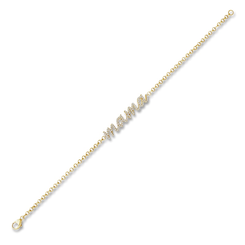 Main Image 2 of Jared Signature Diamond "Mama" Bracelet 1/3 ct tw 10K Yellow Gold 7"