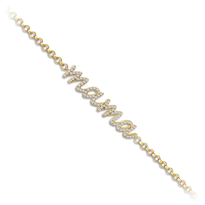 Main Image 3 of Jared Signature Diamond "Mama" Bracelet 1/3 ct tw 10K Yellow Gold 7"