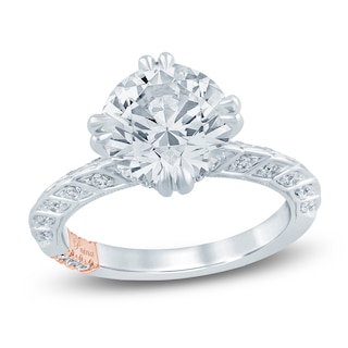 Pnina Tornai Certified Round-Cut Lab-Grown Diamond Hidden Halo Engagement Ring 3-1/3 ct tw 14K White Gold