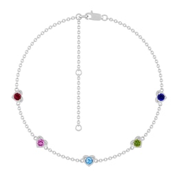 Birthstone Family & Mother's Anklet (5 Stones)
