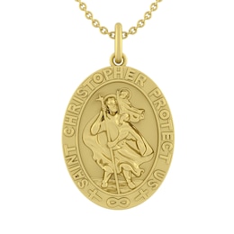 Saint Christopher Medallion Necklace (3 Lines)