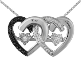 Diamonds in Rhythm 1/6 ct tw Couple's Necklace (2 Lines)
