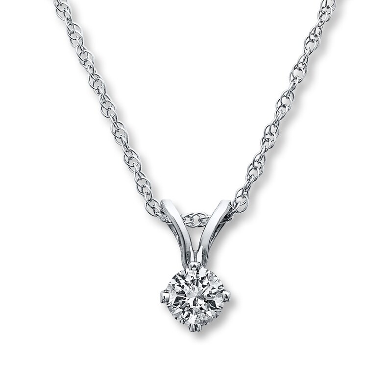 Main Image 1 of Diamond Necklace 1/4 Carat Round-cut 14K White Gold
