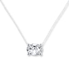 Thumbnail Image 0 of Diamond Solitaire Necklace 1 carat Oval 14K White Gold (I2/I)
