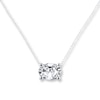 Thumbnail Image 1 of Diamond Solitaire Necklace 1 carat Oval 14K White Gold (I2/I)