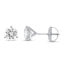 Certified Diamond Solitaire Earrings 1-1/2 ct tw Round 18K White Gold (SI2/I)