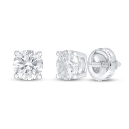Lab-Created Diamond Solitaire Earrings 3/4 ct tw Round 14K White Gold (SI2/F)