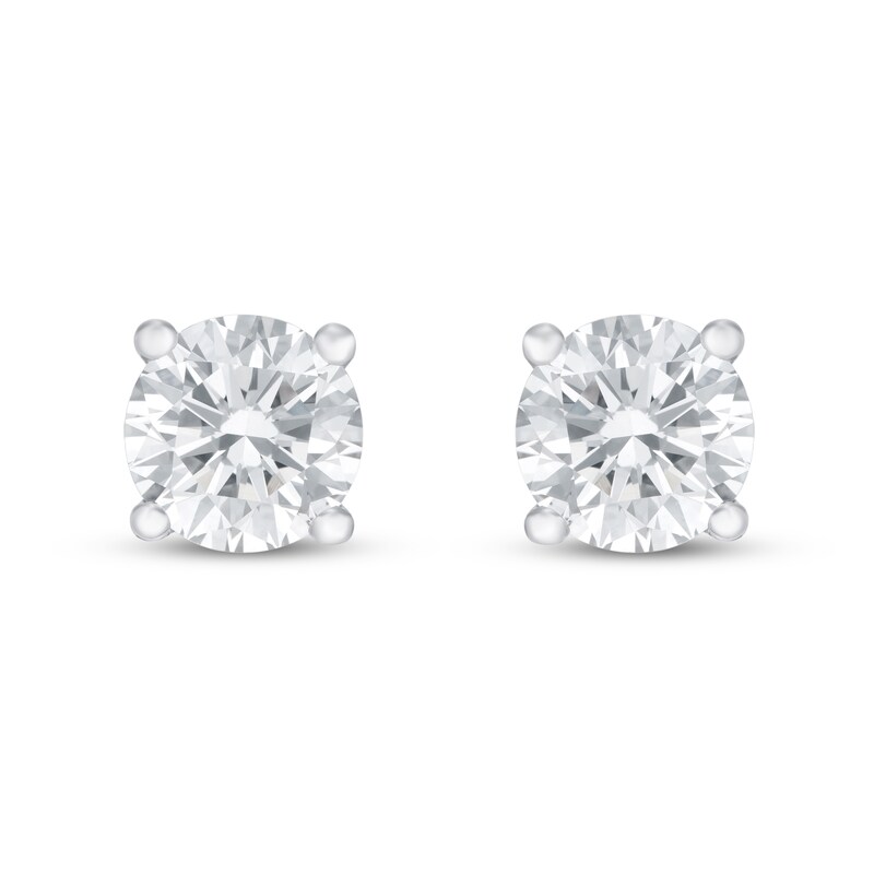 Lab-Created Diamond Solitaire Earrings 3/4 ct tw Round 14K White Gold (SI2/F)
