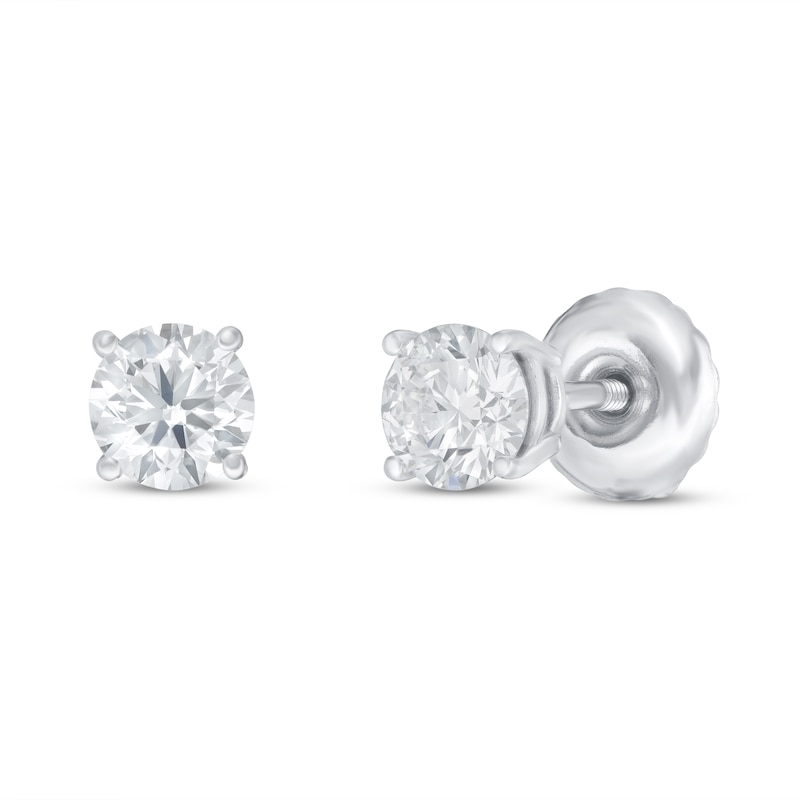 Lab-Created Diamond Solitaire Earrings 1/2 ct tw Round 14K White Gold (SI2/F)