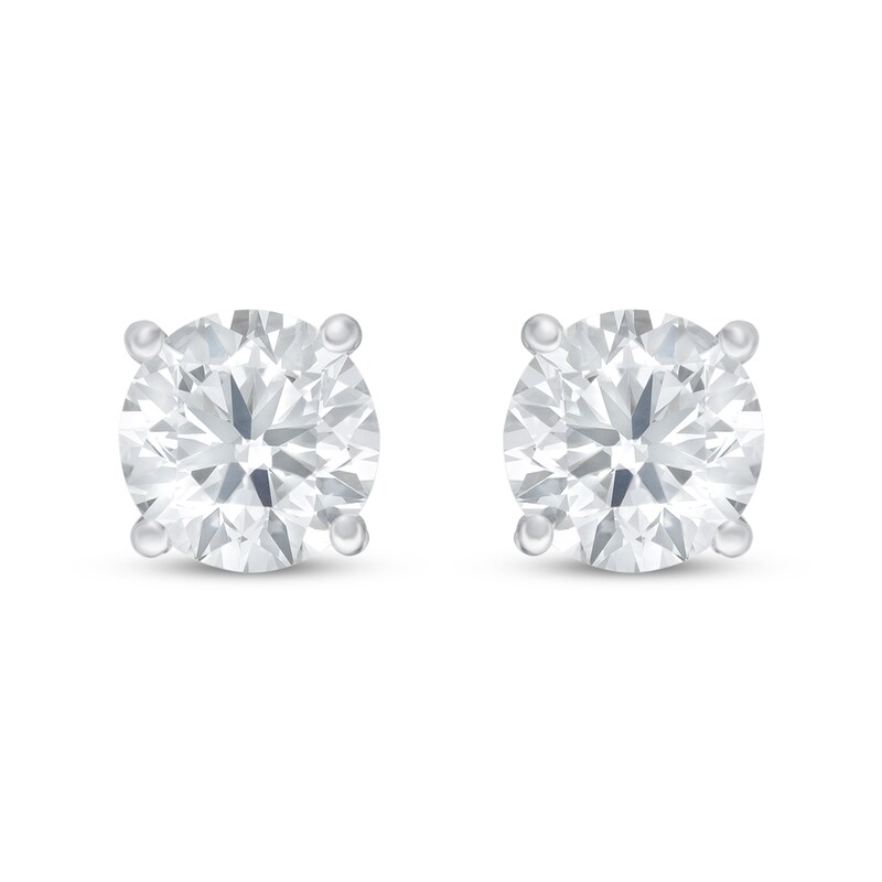 Lab-Created Diamond Solitaire Earrings 1/2 ct tw Round 14K White Gold (SI2/F)