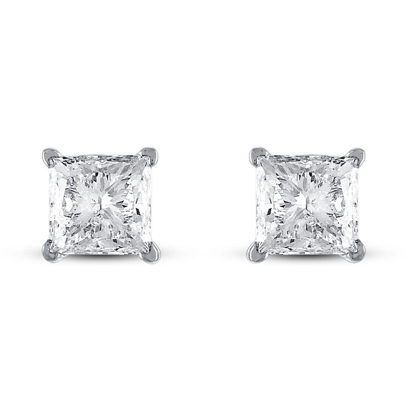 Main Image 2 of Diamond Solitaire Earrings 2 ct tw Princess 18K White Gold (SI2/I)