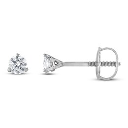 Certified Diamond Solitaire Earrings 1/4 ct tw Round 18K White Gold (SI2/I)