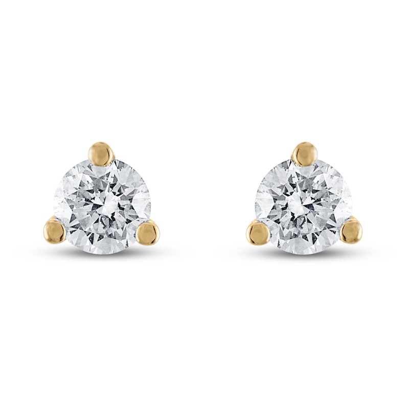 Main Image 2 of Certified Diamond Solitaire Earrings 1/2 ct tw Round 18K Yellow Gold (SI2/I)