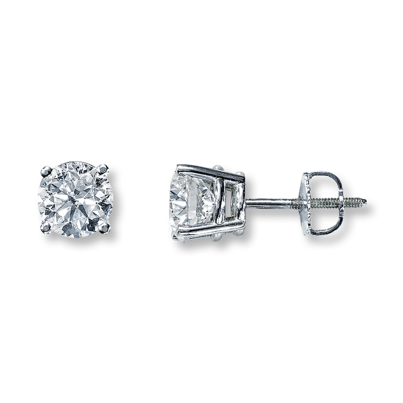 Certified Diamonds 2 ct tw Round-cut 14K White Gold Earrings (I1/I)