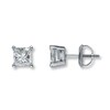 Thumbnail Image 1 of Certified Diamonds 1-1/2 ct tw Princess 18K White Gold Earrings (I1/I)