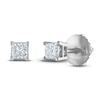 Thumbnail Image 1 of Certified Diamond Solitaire Earrings 1/4 ct tw Princess 14K White Gold (I1/I)
