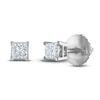 Thumbnail Image 2 of Certified Diamond Solitaire Earrings 1/4 ct tw Princess 14K White Gold (I1/I)