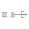 Thumbnail Image 1 of Certified Diamond Solitaire Earrings 1/2 ct tw Princess 14K White Gold (I1/I)