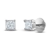Thumbnail Image 2 of Certified Diamond Solitaire Earrings 1/2 ct tw Princess 14K White Gold (I1/I)