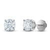 Thumbnail Image 2 of Certified Diamond Solitaire Earrings 1-1/4 ct tw Round 14K White Gold (I1/I)