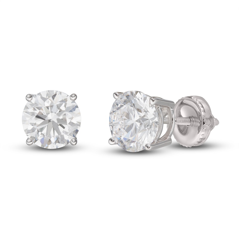 Lab-Created Diamond Earrings 3 ct tw Round 14K White Gold (SI2/F)