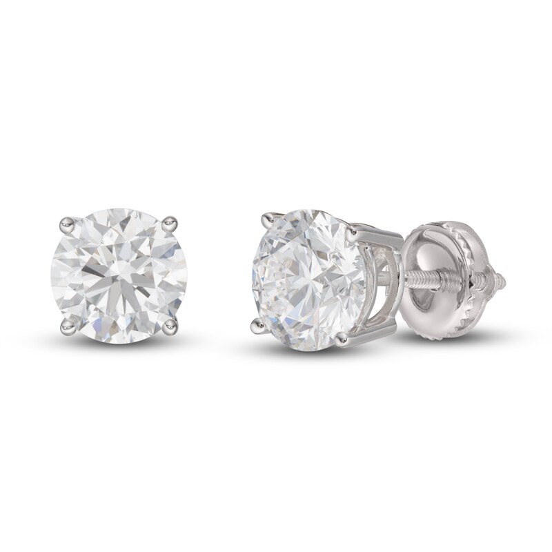 3Ct Round-Cut Lab-Created Diamond Stud Earrings 14K White Gold Finish 