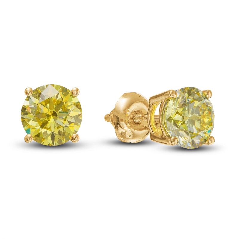 Jared Jewelers Lab Created Diamonds Yellow Lab-Created Diamond Earrings 2 ct tw Round 14K Yellow Gold | Jared