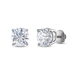 Diamond Solitaire Earrings 3 ct tw Round 14K White Gold (I1/I)