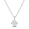 Thumbnail Image 0 of Diamond Solitaire Necklace 1/2 ct tw Princess 14K White Gold (I2/I)