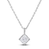 Thumbnail Image 1 of Diamond Solitaire Necklace 1/2 ct tw Princess 14K White Gold (I2/I)