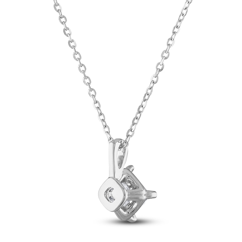Main Image 3 of Diamond Solitaire Necklace 1/2 ct tw Princess 14K White Gold (I2/I)