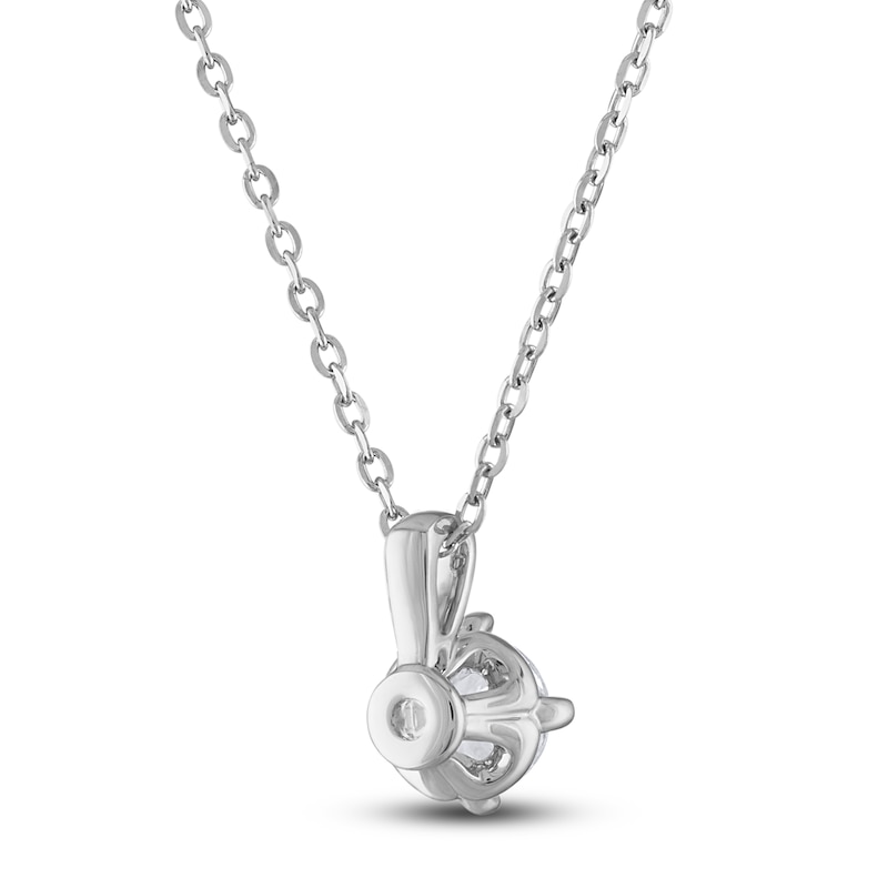 Main Image 3 of Diamond Solitaire Necklace 1/4 ct tw Round 14K White Gold (I2/I)