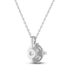 Thumbnail Image 3 of Diamond Solitaire Necklace 1 ct tw Round 14K White Gold (I2/I)