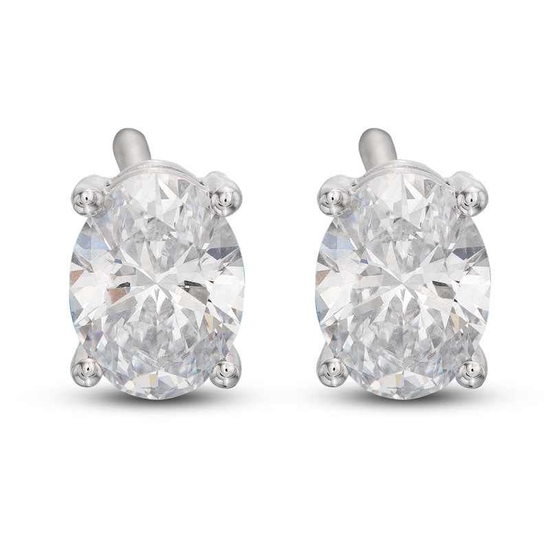 14K White Gold Halo Lab Created Diamond Stud Earrings (0.50 CTW