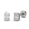 Thumbnail Image 2 of Lab-Created Diamond Solitaire Stud Earrings 1 ct tw Oval 14K White Gold (SI2/F)