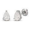 Thumbnail Image 2 of Lab-Created Diamond Solitaire Stud Earrings 1 ct tw Pear-shaped 14K White Gold (SI2/F)