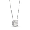 Thumbnail Image 1 of Lab-Created Diamond Solitaire Necklace 4 ct tw Round 14K White Gold 19" (SI2/F)