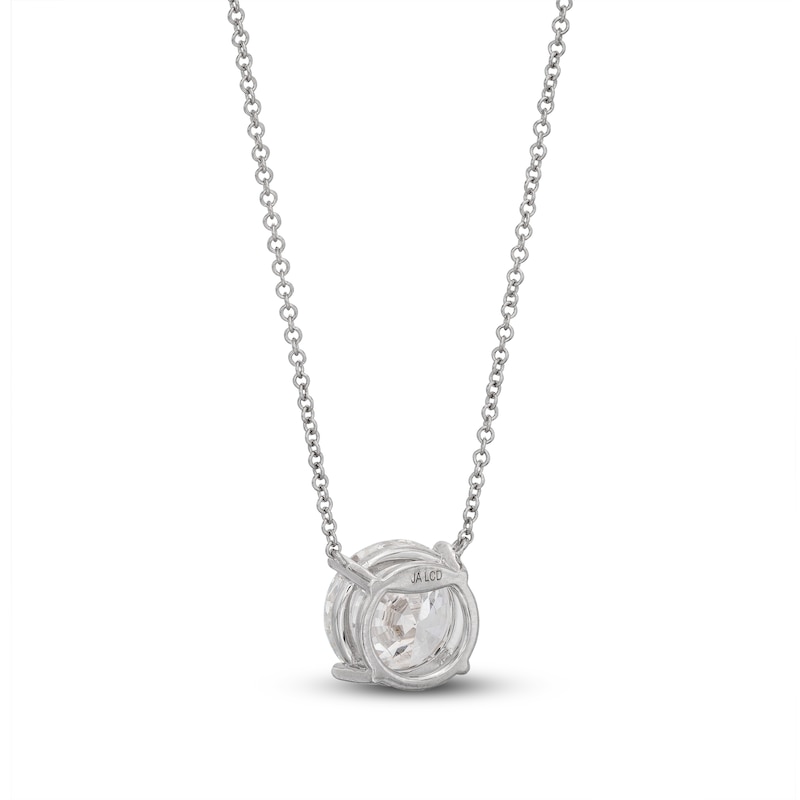 Main Image 3 of Lab-Grown Diamond Solitaire Necklace 4 ct tw Round 14K White Gold 19" (SI2/F)