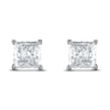 Thumbnail Image 1 of Certified Diamond Solitaire Stud Earrings 1 ct tw Princess 18K White Gold (SI2/I)