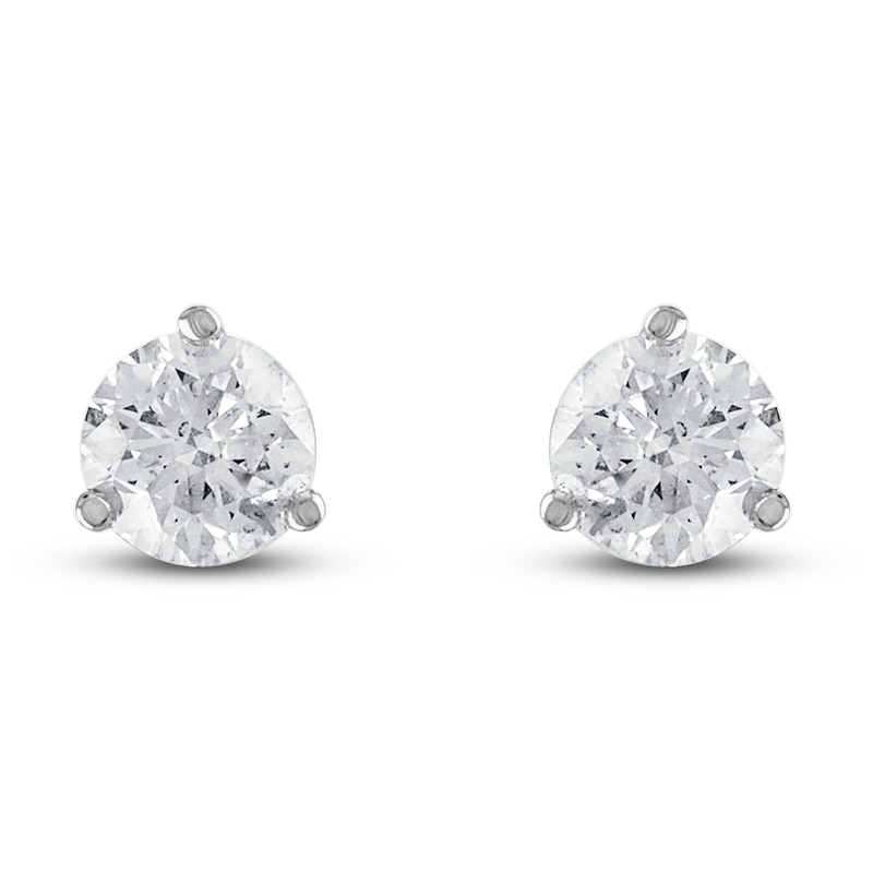 Certified Diamond Solitaire Earrings 1/4 ct tw Round 18K White Gold (SI2/I)