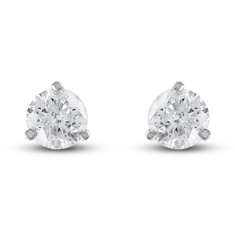 Certified Diamond Stud Earrings 1/2 ct tw Round 18K White Gold (SI2/I)