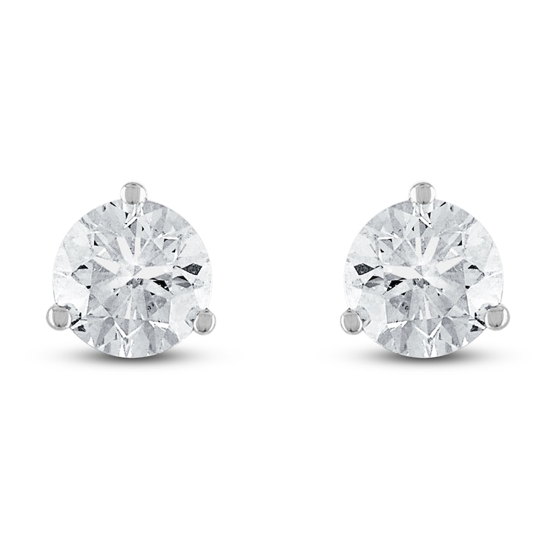 Diamond Solitaire Stud Earrings 1-1/2 ct tw Round 18K White Gold (SI2/I)