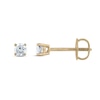 Thumbnail Image 2 of Certified Diamond Solitaire Stud Earrings 1/4 ct tw Round 14K Yellow Gold (I1/I)