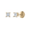 Thumbnail Image 0 of Certified Diamond Solitaire Stud Earrings 1/4 ct tw Princess 14K Yellow Gold (I1/I)
