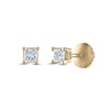 Thumbnail Image 0 of Certified Diamond Solitaire Stud Earrings 1/4 ct tw Princess 14K Yellow Gold (I1/I)