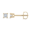 Thumbnail Image 1 of Certified Diamond Solitaire Stud Earrings 1/4 ct tw Princess 14K Yellow Gold (I1/I)