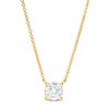 Thumbnail Image 0 of Lab-Created Diamond Solitaire Necklace 1 ct tw Round 14K Yellow Gold (SI2/F)